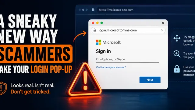 A Sneaky New Way Scammers Fake Your Login Pop-up
